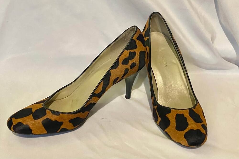 Talbots Leopard Print Cowhide Haircalf Pumps Heels Size 8